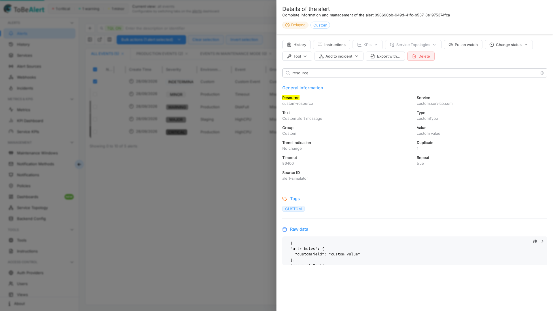Drawer search highlighting matching field text