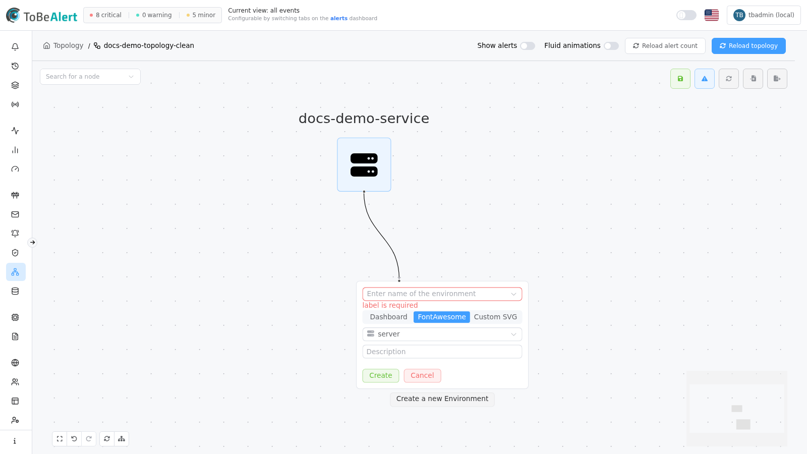 Create node — empty build card
