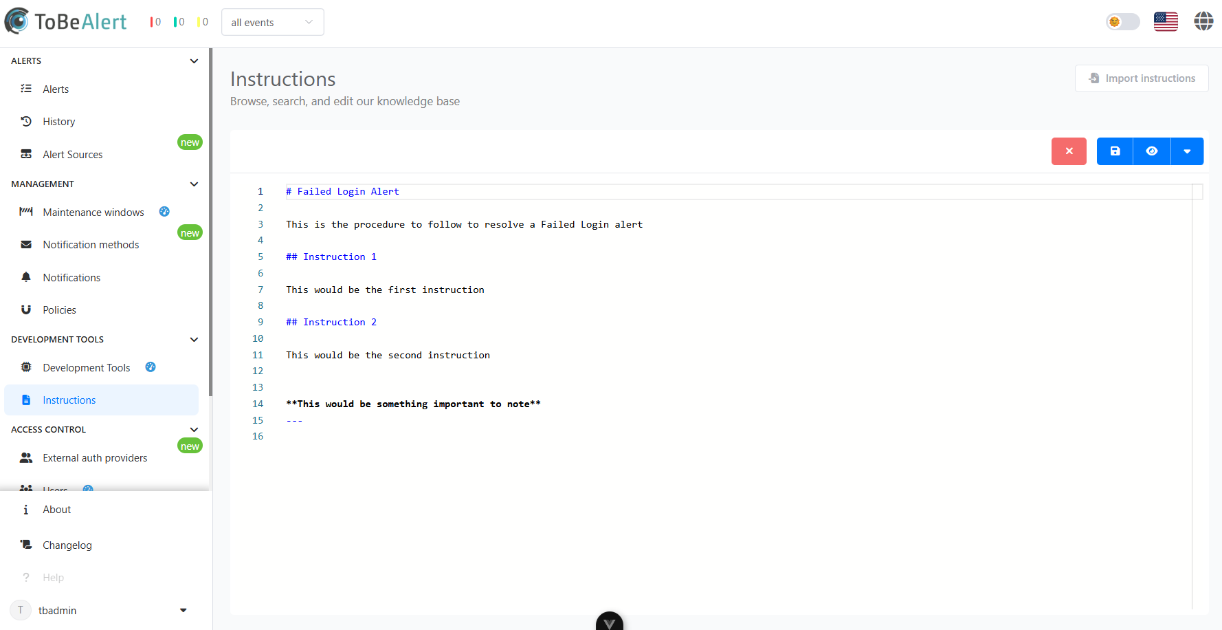 Instruction example