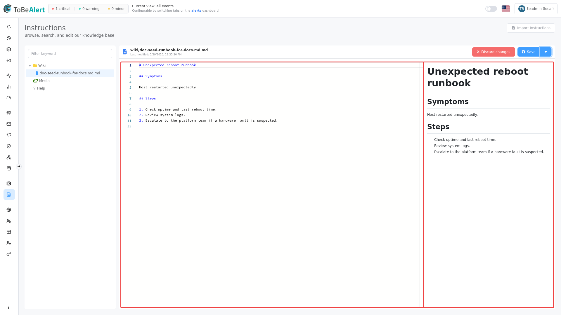 Edit mode with Show page preview enabled, highlighted in red