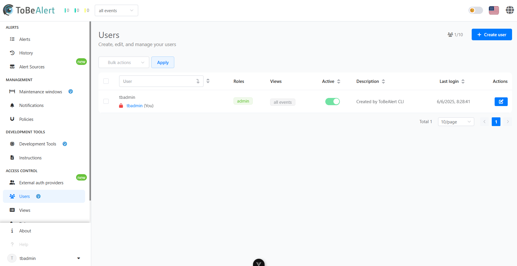 User view