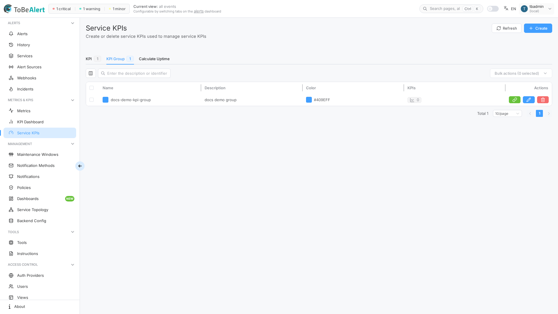 Assign KPIs drawer