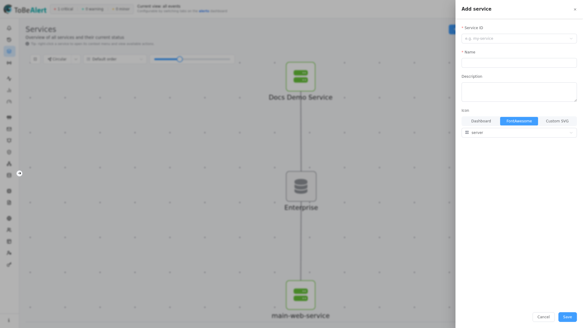 Add service drawer