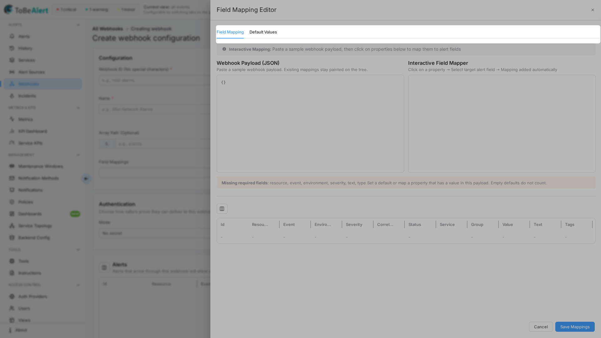 Field Mapping Editor