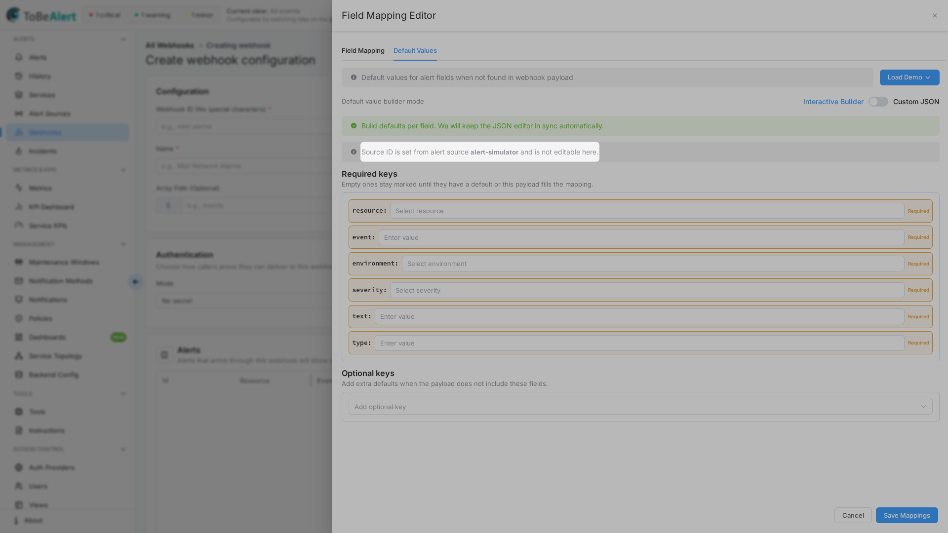 Source ID locked from the linked alert source